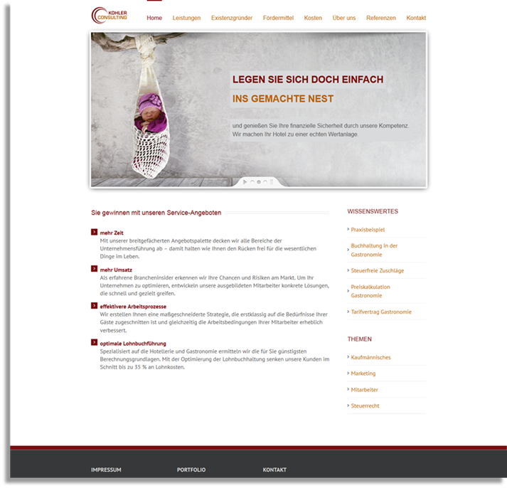 Webseite Beispiel KMU Kohler Consulting